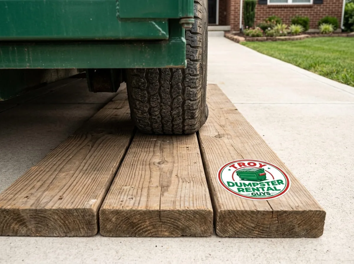 Protect Your Driveway During a Dumpster Rental in Troy